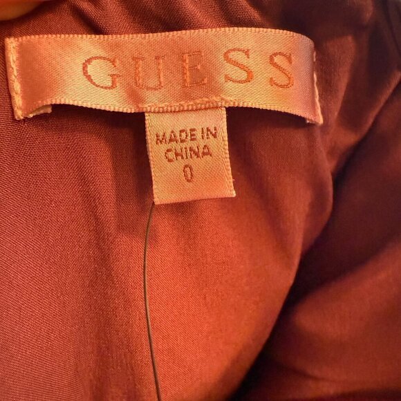 Guess Faux Leather Burgundy Midi Dress - NWT - Picture 10 of 12